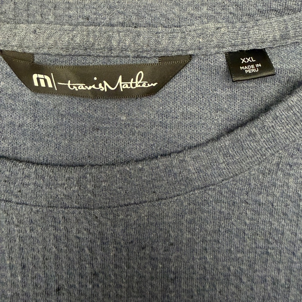 Travis Mathew Cloud Waffle Crew - mood indigo/blue - size XXL - Picture 5 of 9